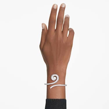 Ariana Grande x Swarovski bangle - Crystal pearl - Baguette cut - White - Rhodium plated 5720862