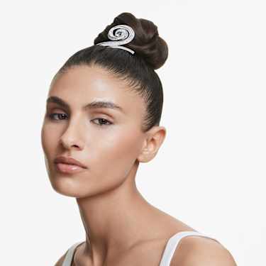 Ariana Grande x Swarovski hair clip - Baguette cut - White - Rhodium plated 5720867