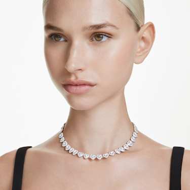 Ariana Grande x Swarovski necklace - Mixed cuts - Heart - White - Rhodium plated 5720857