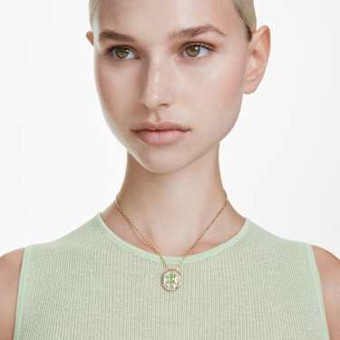 Chroma pendant - Octagon cut - Green - Gold-tone plated 5705580