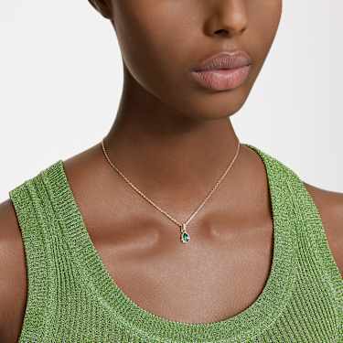 Chroma pendant - Pear cut - Green - Gold-tone plated 5648751