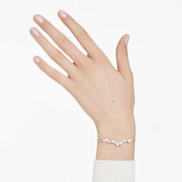 Constella bangle - Crystal pearl - Round cuts - White - Rhodium plated 5705618