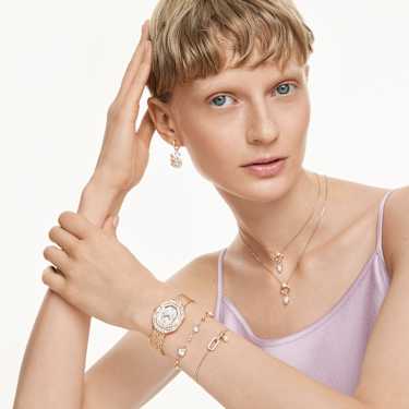 Constella bracelet - Crystal pearl - Round cut - White - Rose gold-tone plated 5728588