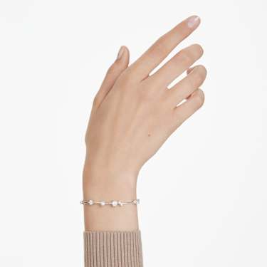 Constella bracelet - Crystal pearl - Round cuts - White - Rhodium plated 5707511