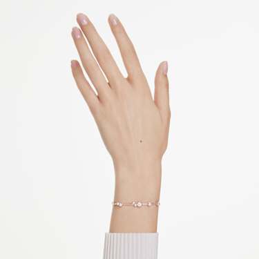 Constella bracelet - Crystal pearl - Round cuts - White - Rose gold-tone plated 5729505
