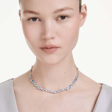 Constella necklace - Mixed cuts - Blue - Rhodium plated 5732255