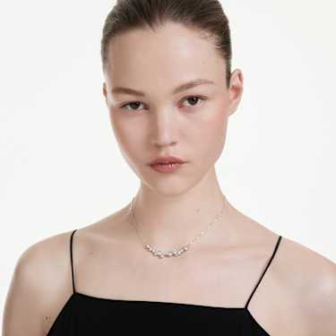 Constella necklace - Mixed cuts - White - Rhodium plated 5722473