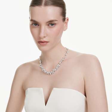 Constella necklace - Round cut - White - Rhodium plated 5722472