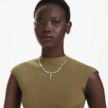 Constella Y necklace - Mixed cuts - Green - Gold-tone plated 5722474