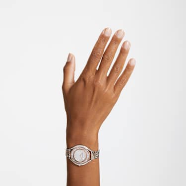 Crystalline aura watch - Swiss Made - Metal bracelet - Rose gold tone - Mixed metal finish 5644075