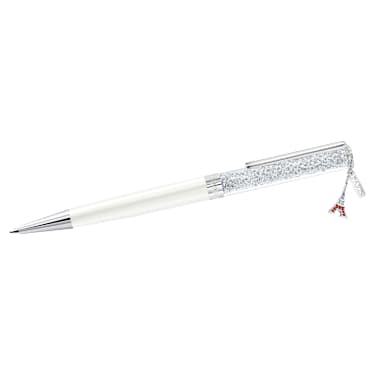 Crystalline ballpoint pen - Eiffel tower - White - Chrome plated 5698802