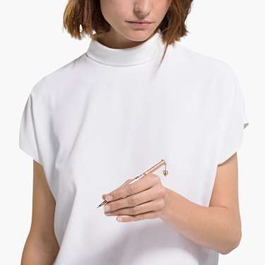 Crystalline ballpoint pen - Heart - Rose gold tone - Pink lacquered - Rose gold-tone plated 5527536