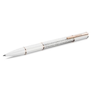 Crystalline ballpoint pen - White - Rose gold-tone plated 5694174