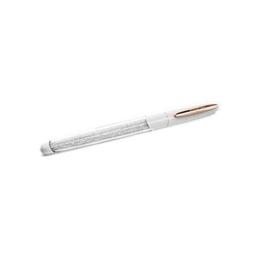 Crystalline rollerball pen - White - Rose gold-tone plated 5728390