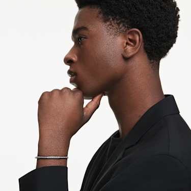 Dextera bangle - Octagon shape - Round cut - White - Ruthenium plated 5724604