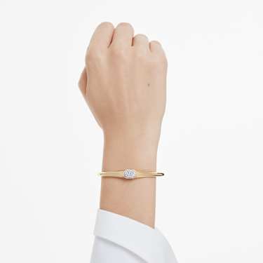 Dextera bangle - Round cut - White - Gold-tone plated 5724597