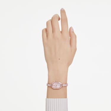 Dextera bangle watch - Swiss Made - Metal bracelet - Pink - Rose gold-tone plated 5717588