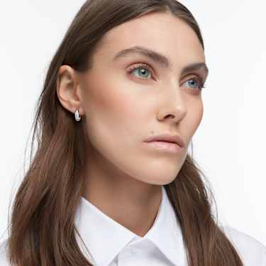 Dextera hoop earrings - Small - White - Rhodium plated 5618306