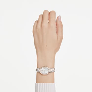 Dextera octagon watch - Swiss Made - Metal bracelet - Silver tone - Rose gold-tone finish 5715521