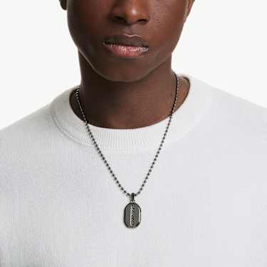 Dextera pendant - Octagon shape - Round cut - Black - Ruthenium plated 5724595