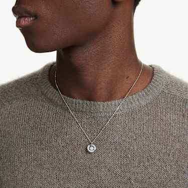 Dextera pendant - Round cut - White - Rhodium plated 5733400