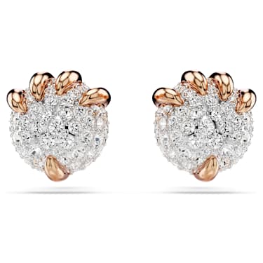 Dragon & Phoenix stud earrings - Dragon’s claw - White - Rose gold-tone plated 5681058