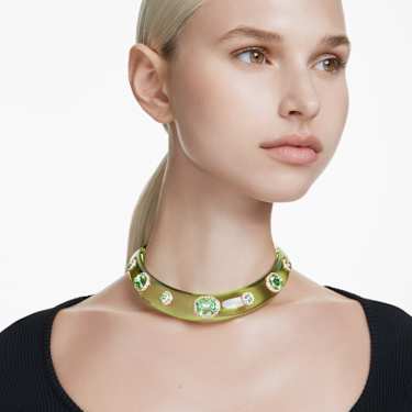 Dulcis choker - Mixed cuts - Green - Gold-tone plated 5723510