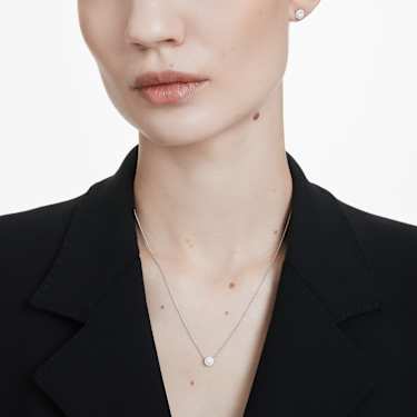 Eternity halo solitaire pendant - Lab-grown diamonds 0.23 ct tw - Round shape - Sterling silver 5697105