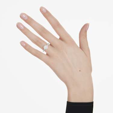 Eternity halo solitaire ring - Lab-grown diamonds 1.33 ct tw - Round shape - 14K white gold 5699071