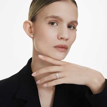 Eternity halo stud earrings - Lab-grown diamonds 0.45 ct tw - Round shape - Sterling silver 5697108