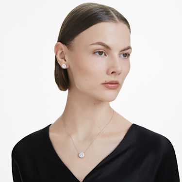 Eternity halo stud earrings - Lab-grown diamonds 2 ct tw - Round shape - 14K white gold 5699845