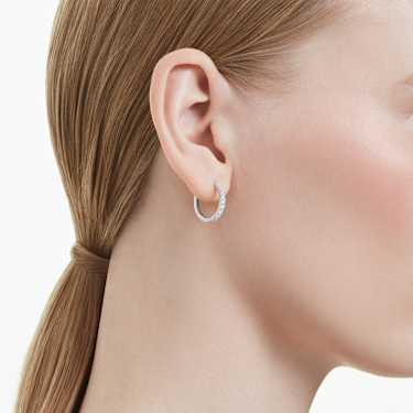 Eternity hoop earrings - Lab-grown diamonds 0.56 ct tw - Round shape - Sterling silver 5728556