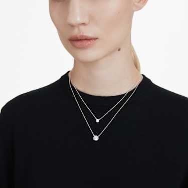 Eternity solitaire pendant - Lab-grown diamonds 0.5 ct tw - Round shape - 14K white gold 5696888