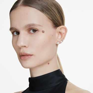 Eternity solitaire stud earrings - Lab-grown diamonds 0.5 ct tw - Round shape - 14K white gold 5697147