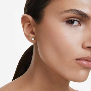 Eternity stud earring - Lab-grown diamonds 0.5 ct tw - Single - Round shape - 14K white gold 5725105