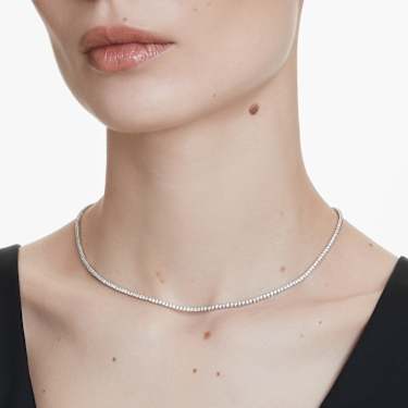 Eternity Tennis necklace - Lab-grown diamonds 3 ct tw - Round shape - 14K white gold 5699773