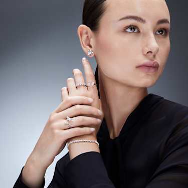 Galaxy bypass ring - Lab-grown diamonds 1.25 ct tw - Mixed shapes - 14K white gold 5684708