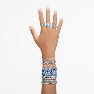 Gema bracelet - Mixed cuts - Blue - Rhodium plated 5666018