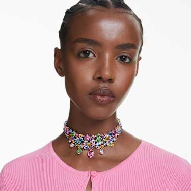 Gema choker - Mixed cuts - Multicolored - Rhodium plated 5692418