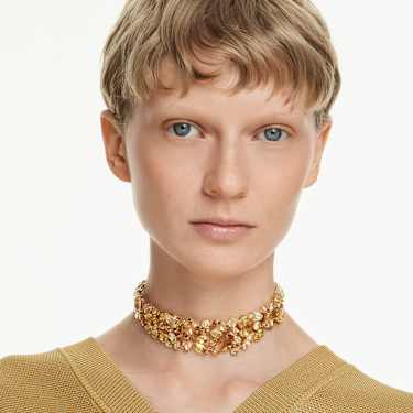 Gema choker - Mixed cuts - Yellow - Gold-tone plated 5708713