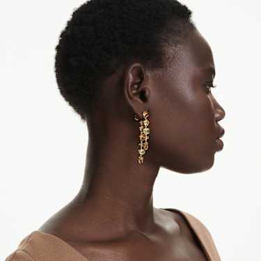 Gema drop earrings - Asymmetrical design - Mixed cuts - Long - Yellow - Gold-tone plated 5718073