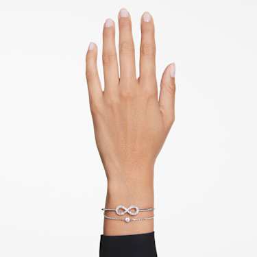 Hyperbola bangle - Infinity - White - Rhodium plated 5684049