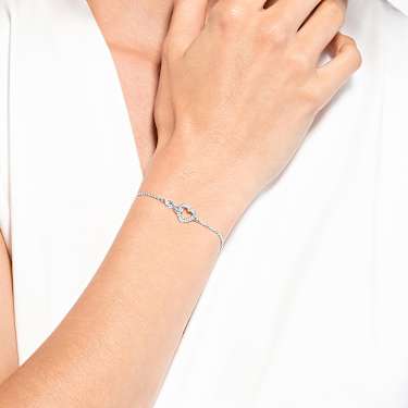 Hyperbola bracelet - Infinity and heart - White - Rhodium plated 5524421