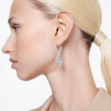 Hyperbola drop earrings - Infinity - White - Rhodium plated 5677628