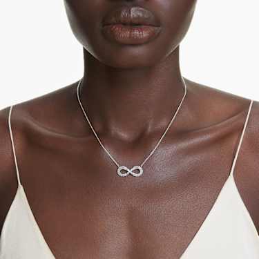Hyperbola pendant - Infinity - White - Rhodium plated 5679434