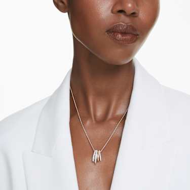 Hyperbola pendant - Mixed cuts - White - Mixed metal finish 5696626