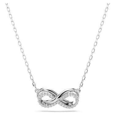 Hyperbola pendant - Pavé - Infinity - White - Rhodium plated 5687265