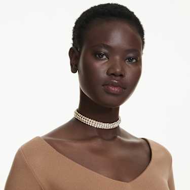 Idyllia choker - Oval cut - White - Gold-tone plated 5723541