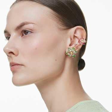 Idyllia ear cuff - Set (3) - Asymmetrical design - Mixed cuts - Flower - Multicolored - Gold-tone plated 5709026