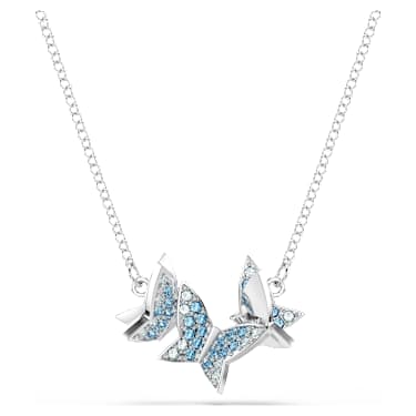 Idyllia Lilia necklace - Butterfly - Blue - Rhodium plated 5662181